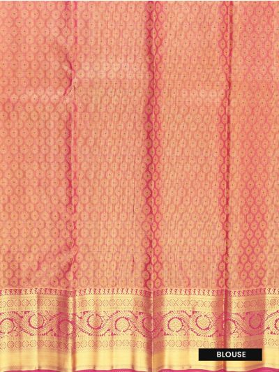 Vivaha Kanchipuram Pure Silk Animal Floral Scallop with Lattice Pallu Saree