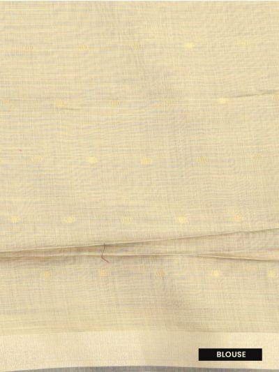 Gracecharm Chettinad Cotton Gold Butta with Ivory Cream Pallu Saree