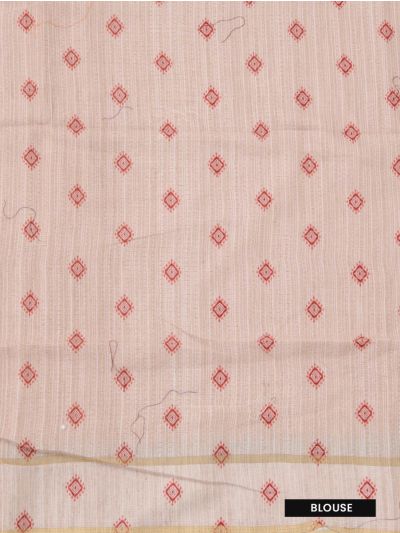 Gracecharm Semi Linen Elephant Butta with Elephant Floral Pallu Saree