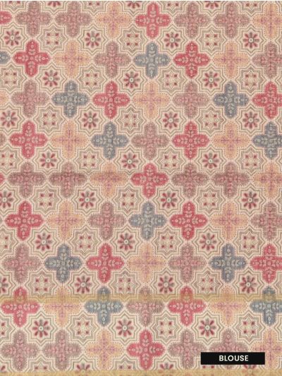 Gracecharm Semi Linen Stripe with Elephant Lotus Pictorial Pallu Saree