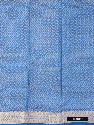 Gracecharm Semi Jute Interlaced Ribbon Lattice with Stripe Pallu Saree