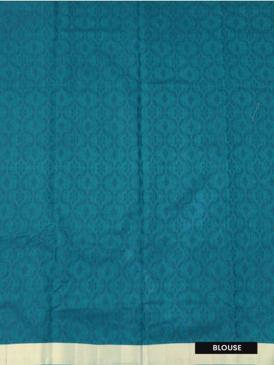 Gracecharm Semi Jute Geometric Floral Lattice with Stripe Panel Pallu Saree