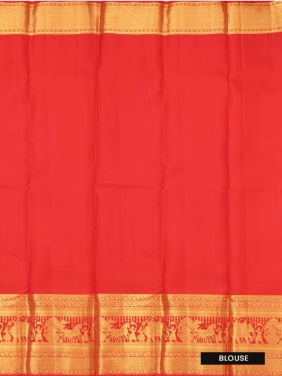 Vivaha Pure Silk Kanchipuram Butta Grid with Floral Pallu Saree