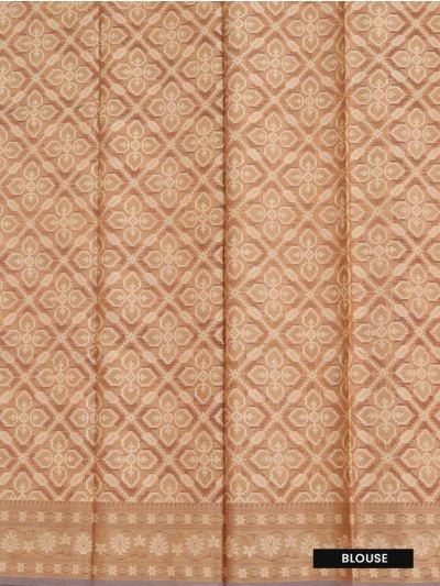 BlossomEase Elegant Super Netted Abstract Leaf Floral Border Saree