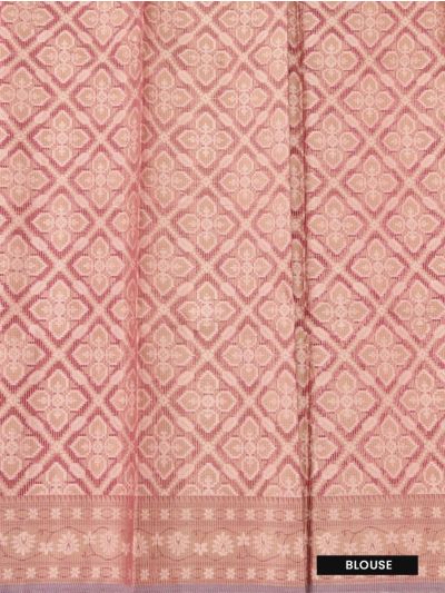 BlossomEase Elegant Super Netted Paisley Geometric Floral Border Saree