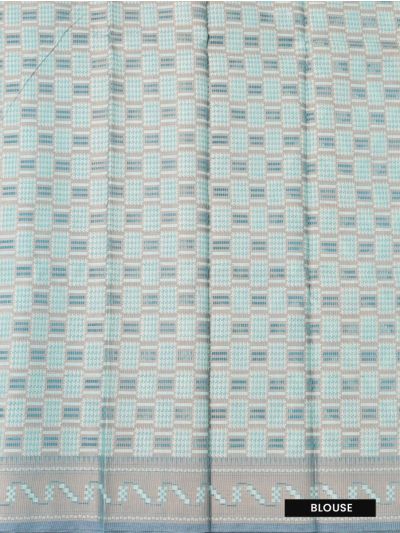 BlossomEase Elegant Super Netted Palm Tree Diamond Geometric Border Saree