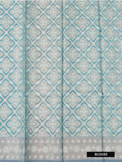 Gracecharm Fancy Super Net Paisley Diamond Lattice Jaal with Floral Stripe Pallu Saree