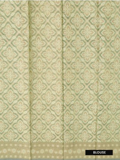 Gracecharm Fancy Super Net Interlocking Ribbon Lattice with Floral Stripe Pallu Saree