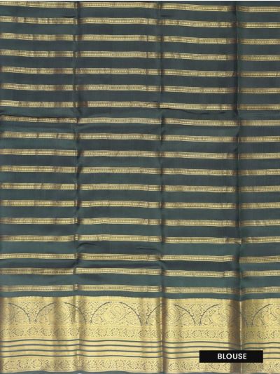 Gracecharm Silk Zari Stripe with Diamond Lattice Pallu Saree