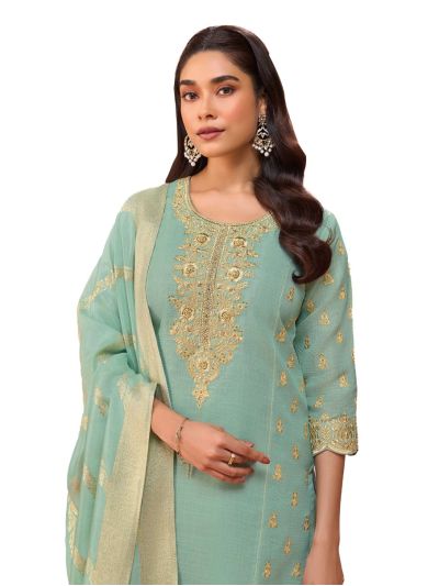 Graceful Muse Readymade Floral Butta Round Neck Embroidered Salwar Kameez