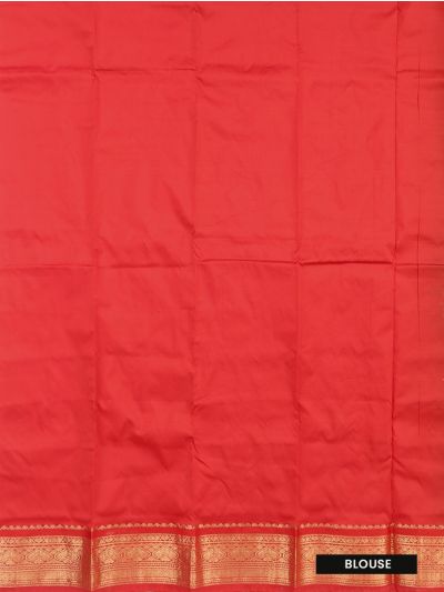 Barathanatiyam Silk Zari Butta with Floral Medallion Pallu Saree