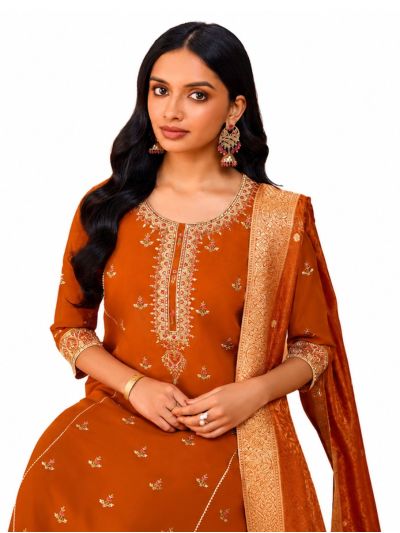 Graceful Muse Readymade Floral Butta Slit Neck Embroidered Salwar Kameez