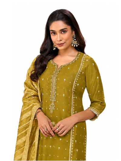 Graceful Muse Readymade Floral Butta Slit Neck Embroidered Salwar Kameez