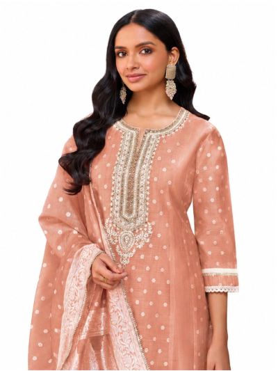 Graceful Muse Readymade Floral Butta Ornate Yoke Embroidered Salwar Kameez