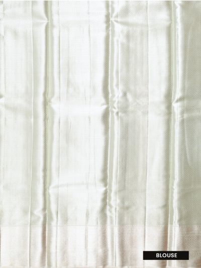 Vivaha Kanchipuram Tissue Silk Geometric Floral Jaal with Geometric Pallu Saree