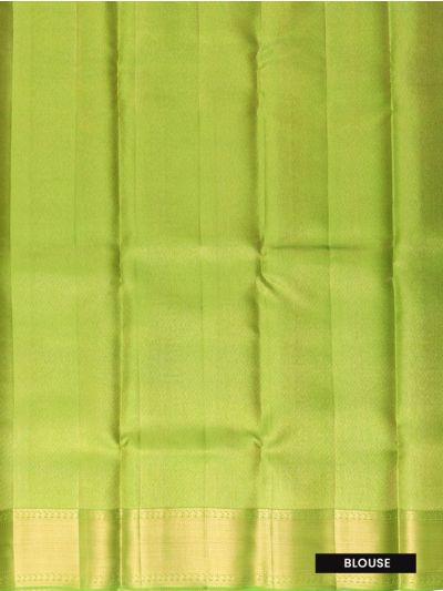 Vivaha Kanchipuram Pure Silk Floral Vine Jaal with Chevron Pallu Saree