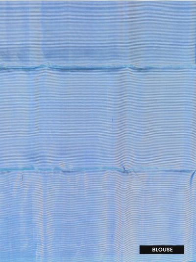 Gracecharm Pure Soft Silk Fine Check Butta with Geometric Floral Pallu Saree
