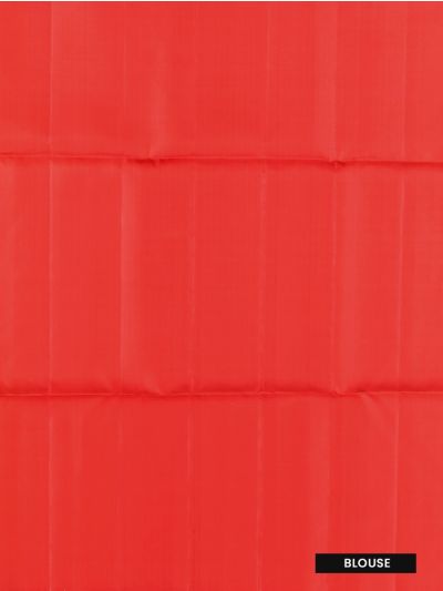Gracecharm Pure Soft Silk Floral Vine Stripe with Check Pallu Saree
