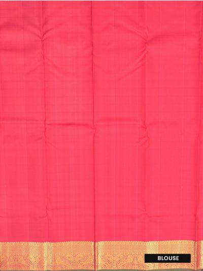 Vivaha Kanchipuram Pure Silk Check Annapakshi Butta with Diamond Lattice Pallu Saree