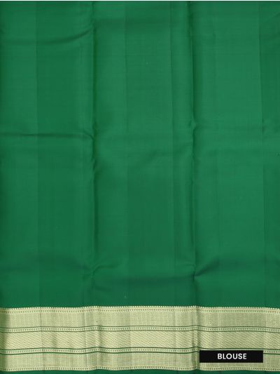 Vivaha Kanchipuram Pure Silk Check Twin Bird with Geometric Brocade Pallu Saree