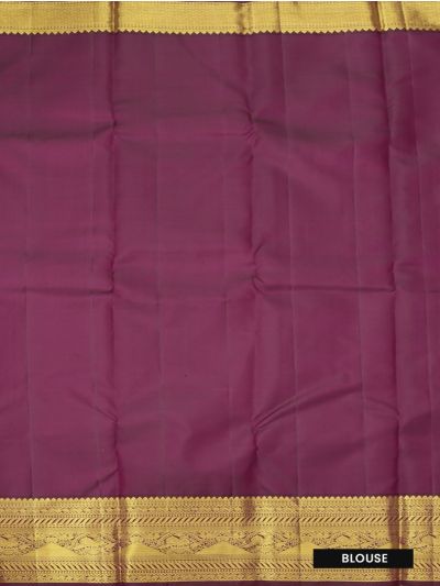Vivaha Kanchipuram Pure Silk Geometric Floral with Paisley Diamond Brocade Pallu Saree
