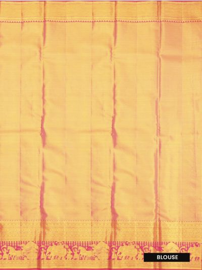 Vivaha Kanchipuram Pure Silk Bird Floral Jaal with Diagonal Paisley Pallu Saree