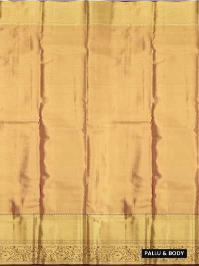 Vivaha Kanchipuram Pure Silk Floral Vine Jaal with Diagonal Leaf Brocade Pallu Saree