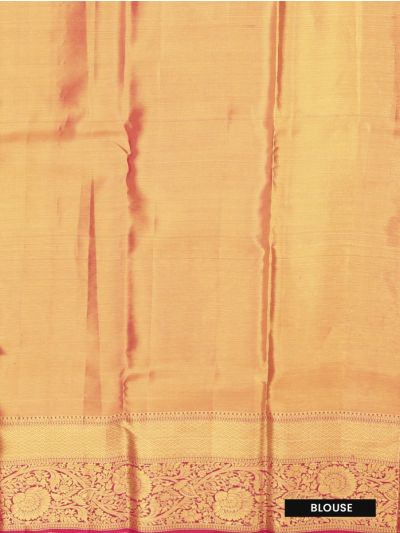 Vivaha Kanchipuram Pure Silk Floral Leaf Jaal with Diamond Floral Lattice Pallu Saree