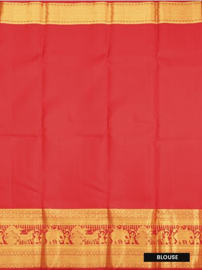 Vivaha Kanchipuram Pure Silk Zari Check Paisley Butta with Zari Border Saree