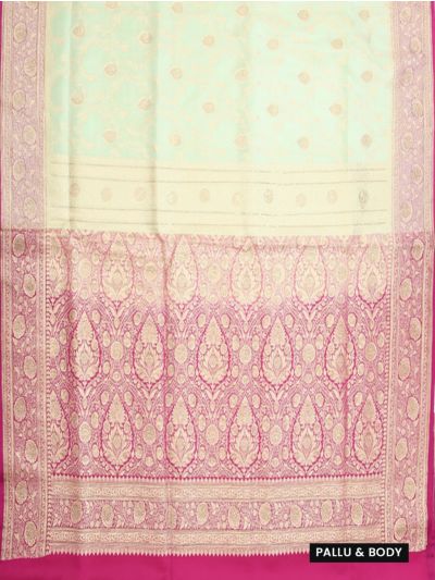 Banarasi Floral Vine Jaal with Ornamental Floral Pallu Saree