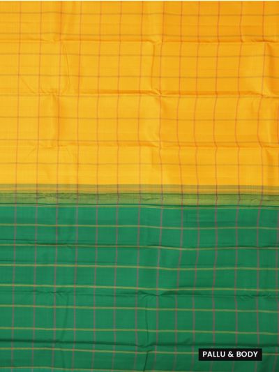 Vivaha Arani Pure Silk Window Check with Contrast Check Pallu Saree
