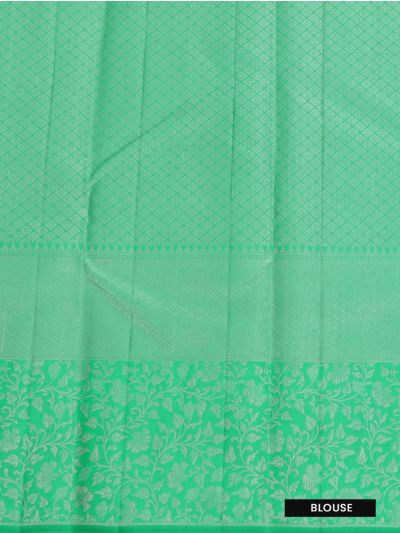 Vivaha Kanchipuram Pure Silk Floral Leaf Jaal with Diamond Brocade Pallu Saree