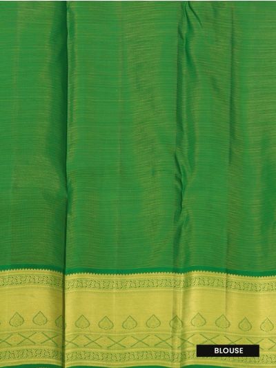 Vivaha Kanchipuram Pure Silk Annapakshi Grid with Diagonal Brocade Pallu Saree
