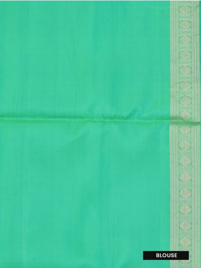 Gracecharm Pure Soft Silk Dotted Line Butta with Diamond Lattice Brocade Pallu Saree