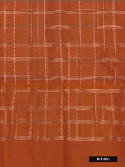 Gracecharm Pure Soft Silk Zari Check Diamond Butta with Lattice Brocade Pallu Saree
