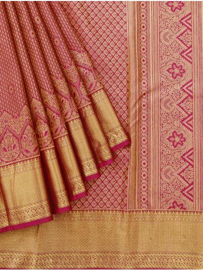 Gracecharm Silk Floral Butta with Zari Border Saree