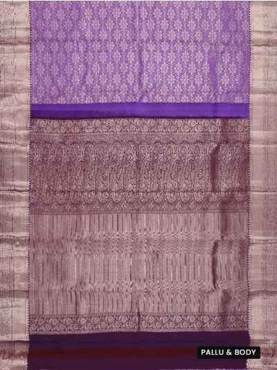 Vivaha Kanchipuram Pure Silk Floral Diamond Jaal with Paisley Brocade Pallu Saree