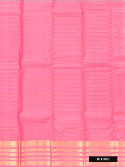 Gracecharm Silk Zari Check Butta with Striped Annapakshi Pallu Saree