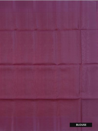 Gracecharm Pure Soft Silk Check Butta with Floral Plant Pallu Saree