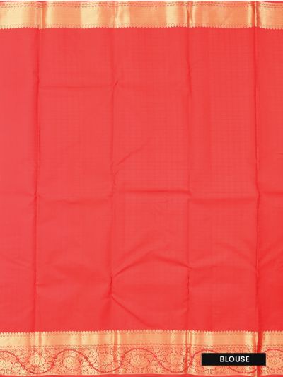 Gracecharm Pure Silk Leaf Butta with Floral Medallion Pallu Saree