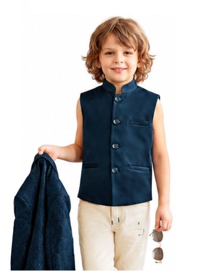 Gracecharm Boys Floral Brooch Blazer 3 Piece Set
