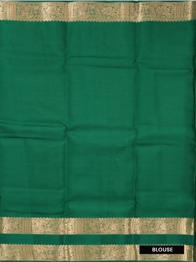 Gracecharm Pure Silk Zari Lines Butta with Peacock Pallu Saree
