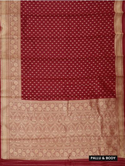 Gracecharm Art Silk Butta with Paisley Floral Brocade Pallu Saree
