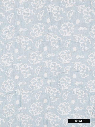 Doctor Towels Chalk Blue Banana Jacquard Floral Bath Towel