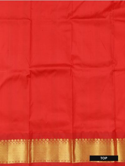 Gracecharm Silk Floral Leaf Butta with Contrast Border Pattu Pavadai Material