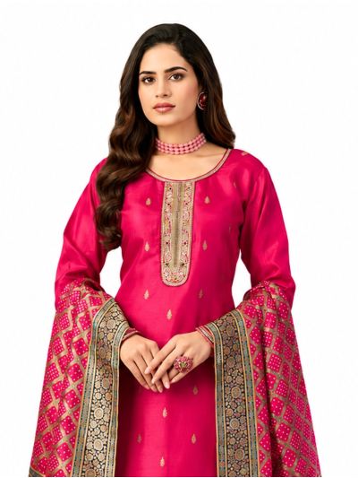 Graceful Muse Readymade Butta Round Neck Embroidered Salwar Kameez