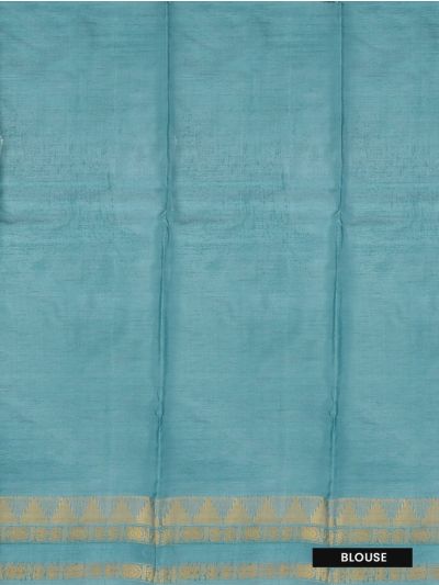 Kanmanie Vazhainaar Pattu Geometric Butta with Contrast Striped Pallu Saree
