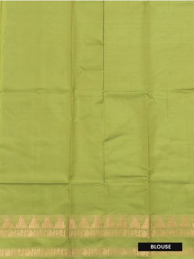 Kanmanie Vazhainaar Pattu Multicolor Butta with Contrast Striped Pallu Saree
