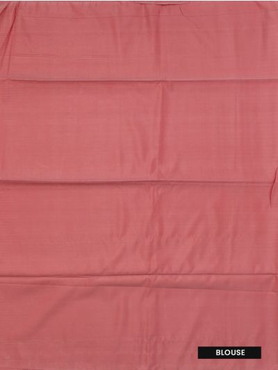 Kanmanie Softy Silk Salmon Pink Geometric Design Saree