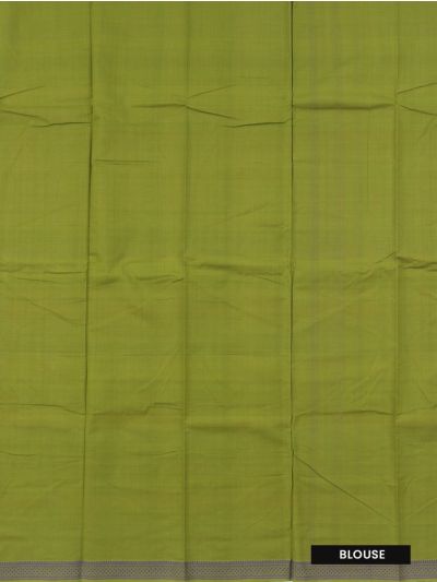 Gracecharm Elegant Chirala Cotton Olive Green Plain Design with Border Saree